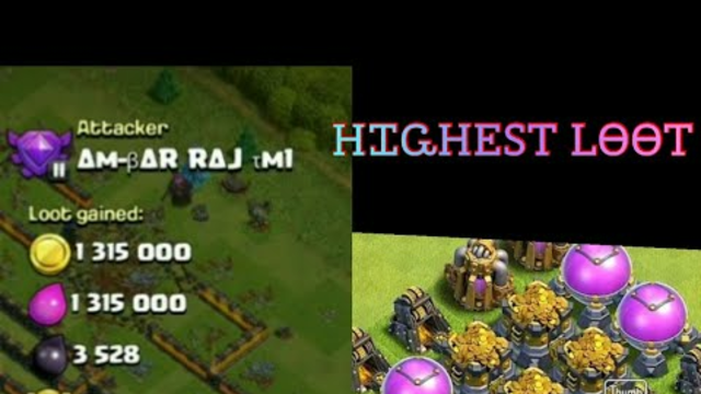 Clash of clans highest loot ever 13 lakh in one attack MUST WATCH ~SHIELDS AmBaR