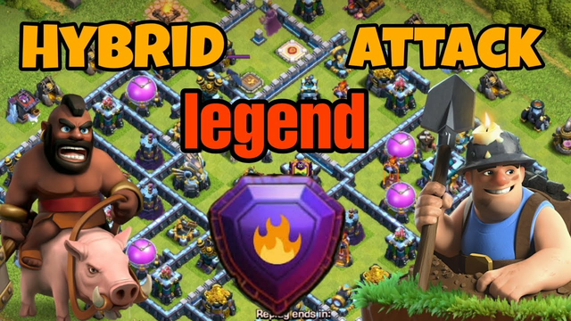 New season hybrid attack in legend league | 3 star legend bases with qc hybrid TH13 | clash of clans