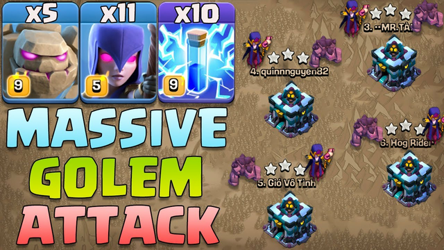 Witch Attack Is More Strong With Golem + Zap - Best Th13 Attack Strategy Clash Of Clans Update 2020