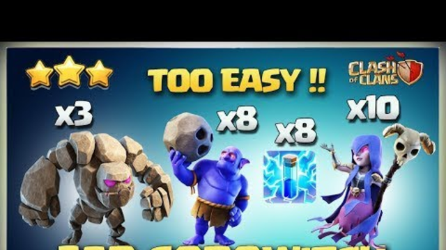 Th11 ZAP GoBoWitch - Th11 Zap BoWitch - New Th11 Zap Attack Strategy - Best Th11 3 STAR ATTACK Coc