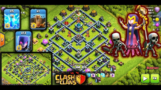Simplest SPAM Attack Strategy at TH13 | ZAP Witches crushing  in Legend Leagues | Clash of Clans