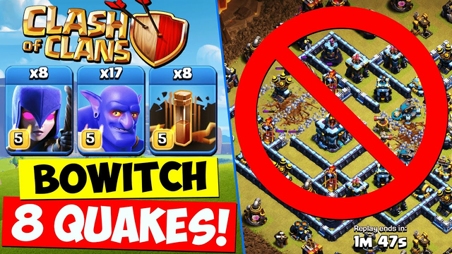 BOWITCH with 8 QUAKES ! TH13 Bowler Witch Attack Strategy | Town Hall 13 Clash of Clans COC