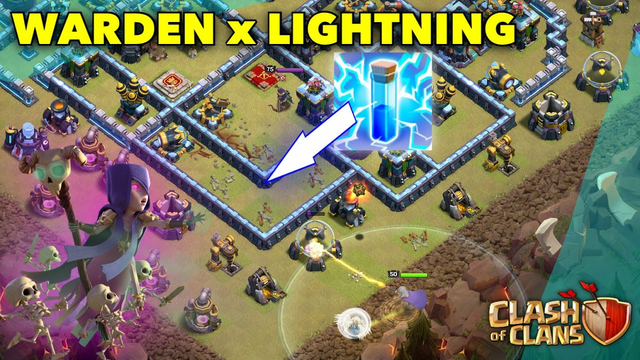 Lightning Spell + Warden Walk Opener! Clash of Clans