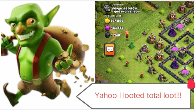 Clash of clans/coc/ep 3/TH 9/Yahoo I looted total loot!!!