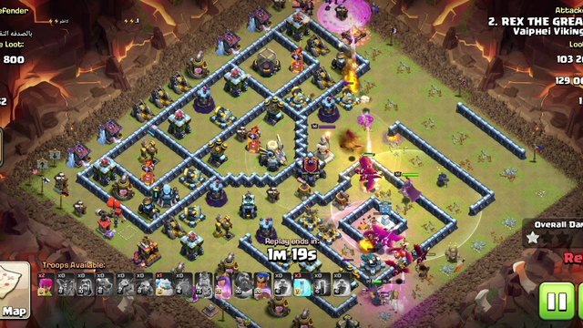 Clash of clans-Townhall 13 Dragon bats 3 stars attack