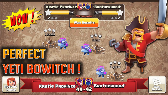 WOW Perfect YETI BOWITCH Attack TH13!! Best Strategy War Attack 3 Stars ( Clash of Clans )