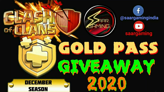 GOLD PASS GIVEAWAY | CLASH OF CLANS | SEASON DECEMBER 2020 | COC
