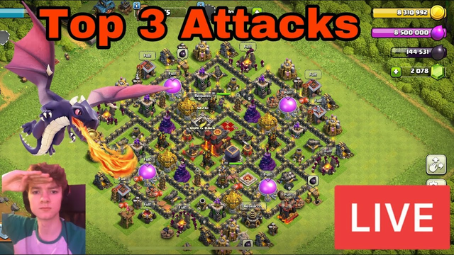 Clash of Clans New gameplay Video l Top 3 Attacks War Attacks Tips New Update l Funny Gameplay Live