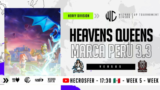 WIZARD CUP | MARCA PERU 3.3 VS HEAVENS QUEENS | CLASH OF CLANS