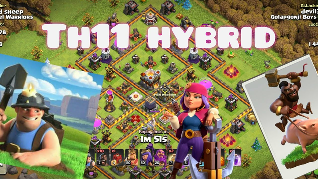best th11#hybrid#stratrgy#clash of clans