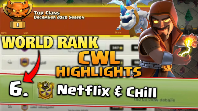 TOP GLOBAL 6 NUMBER CLAN!! Netflix & Chill Full CWL Match Highlights | #ClashOfClans