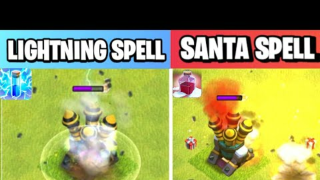 Santa Spell Vs Lightning Spell | Spell Comparison | Clash of clans Winter Update
