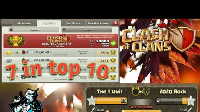 7 in top 10 with same name -CLASH OF CLANS (COC)