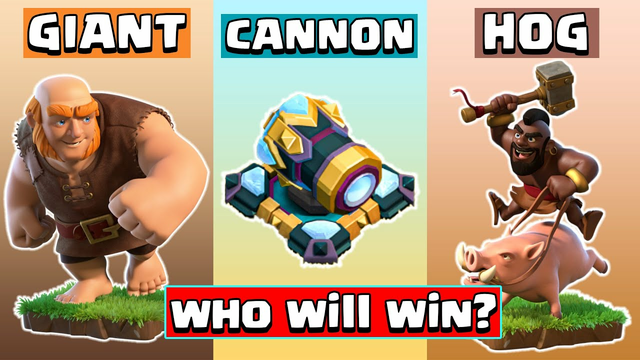 Giant Vs Hog Rider Vs Cannon Comparison | Clash of Clans Gameplay | Coc