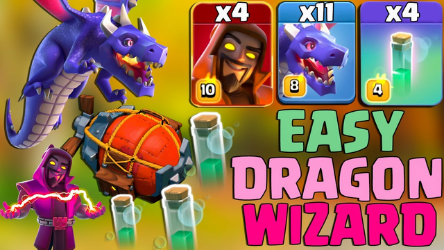 Red Dragon Attack With Invisibility Spell & Super Wizard Attack Strategy Clash Of Clans !! CWL 2021