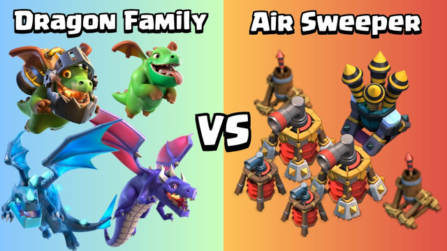 Dragon Family VS Air Sweeper | Clash of Clans