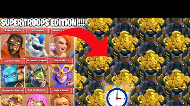 Which Super Troop Is Fastest In clash of clans Full Base Gold Storage Vs All Max  Super Troops||Coc