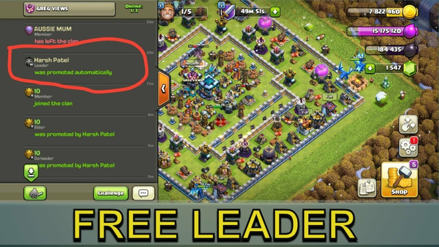 Clash of clans free clan | how to get free leadership | how to get free leadership | free clan 2021