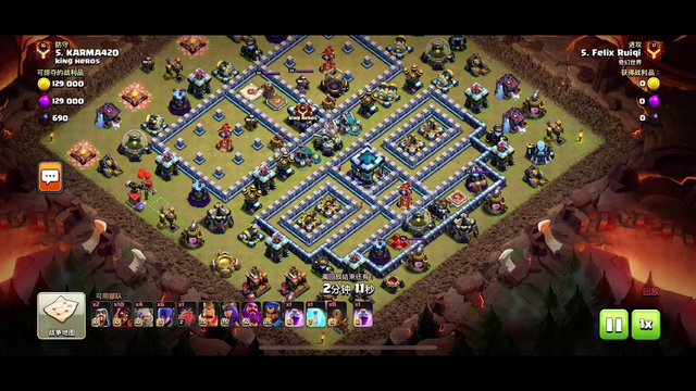 Clash of clans 3 star max Townhall 13 with Golem super Magier 2020.01.17
