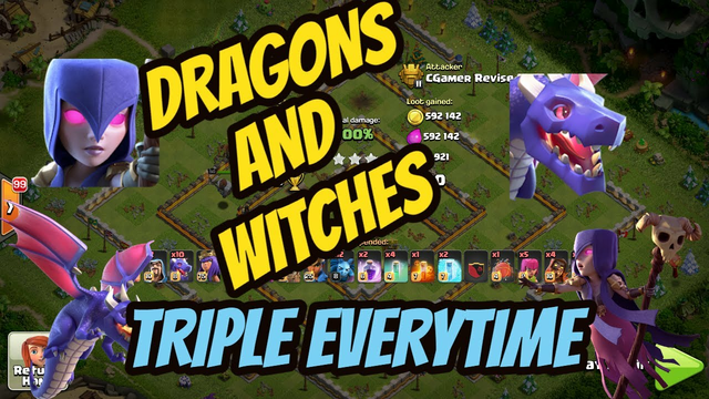 Town Hall 13 Dragons & Witch Attacks Are Crushing In Clash of Clans