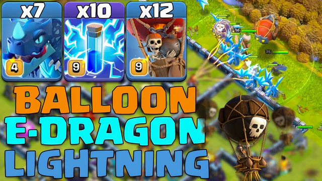Th13 Electro Dragon Attack With Lightning Spell !! Easy Th13 Air Attack Strategy 2021 Clash Of Clans