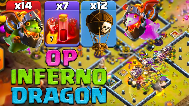 Inferno Dragon+ Balloon + Skeleton Attack Strategy New Th13 Attack Strategy 2021 Clash Of Clans