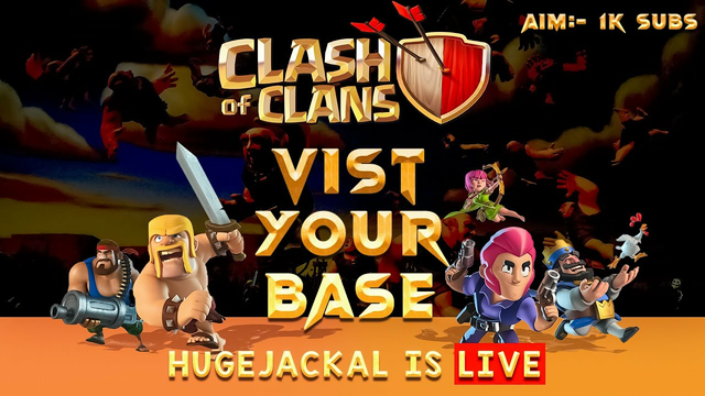 Clash Of Clans | Coc Live Stream | Lets Visit Your Base | 40 More Subs For 650 Subs |#Hugejackal