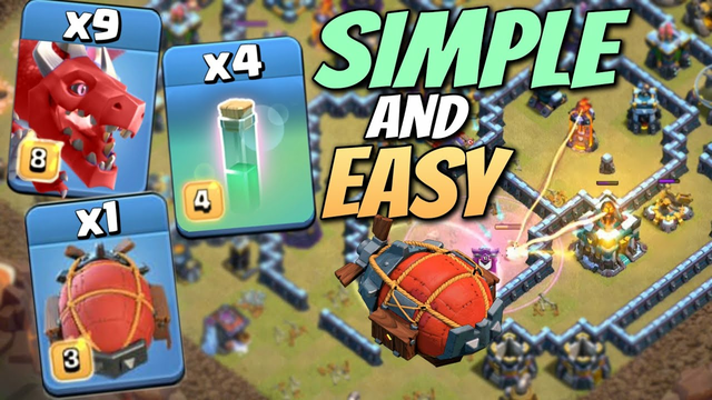 OP (BLIMP + Super WIZARD) x Invisible Mass DRAGON Attack Strategy | Clash Of Clans