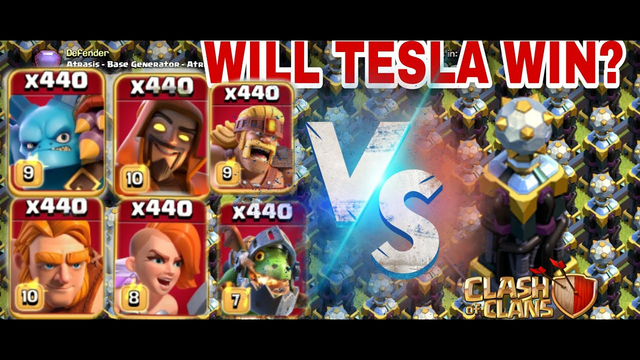 Max Tesla vs All Super troops Battle - Clash of Clans - Hidden Tesla | #PRIMERSGAMER #CLASHOFCLANS