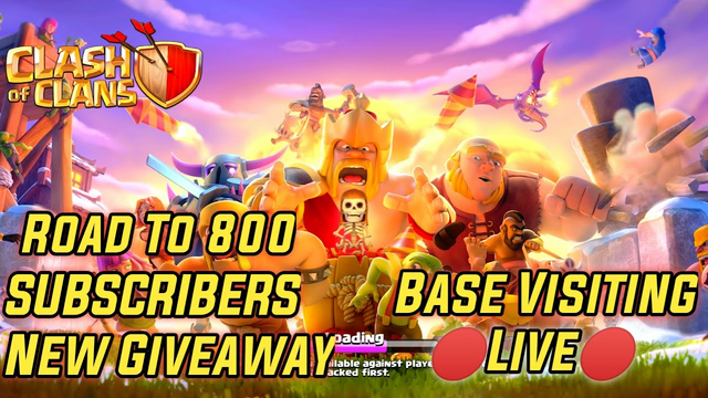 Base visiting Live / Giveaway / coc live / Clash of clans Live/ New Troops Live Stream