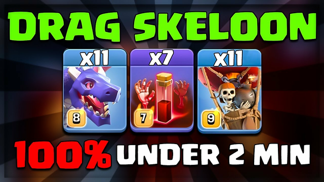 Red Dragon Attack With Skeleton Spell + Balloon Best Th13 Attack Strategy 2021 Clash Of Clans