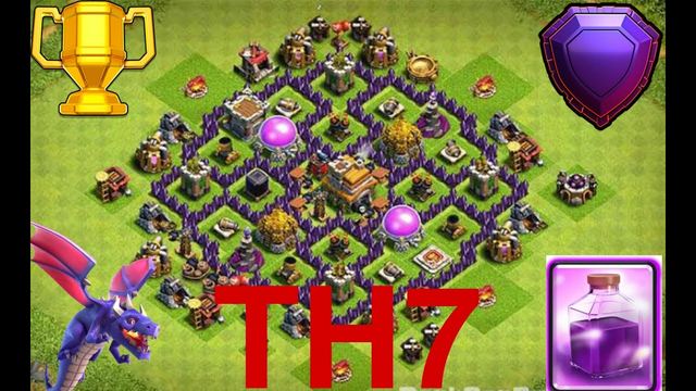 Clash of Clans || Th 7 vs th 7 || trophy push|| best dragon attack in coc