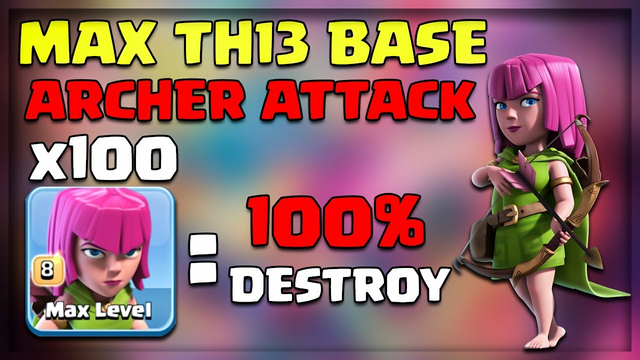 WTF! 100 Archer With Queen Walk | UNCOMMON Attack Strategy Town Hall 13 | Clash of Clans