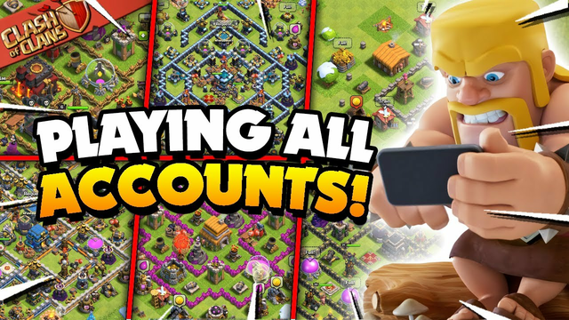 Playing 19 Clash of Clans Accounts in One Day!