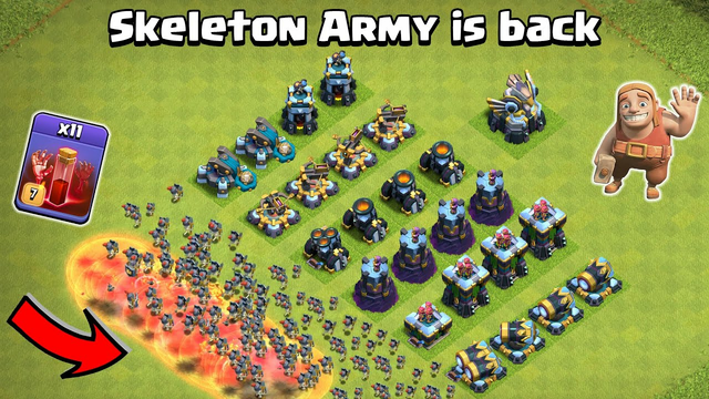 Skeleton ARMY Vs All Defense Formation | Clash of Clans Gameplay | COC