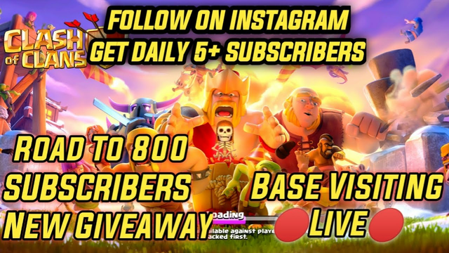 Base visiting Live / Giveaway / coc live / Clash of clans Live/ trophy Pushing to Champion