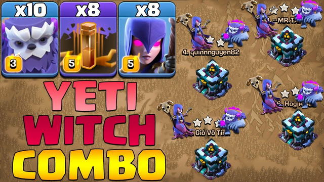 Th13 Yeti Witch Combo Attack With Earthquake !! Th13 Attack Strategy 2021 Clash Of Clans