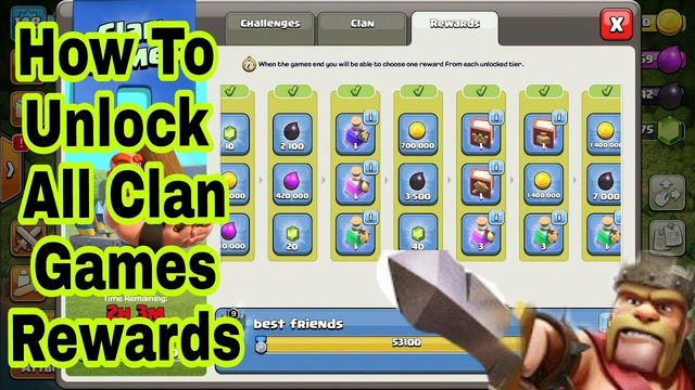 Clash of clans live clan games rewards unlocking