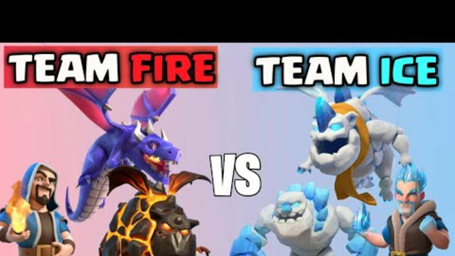 Ice Troops Vs Fire Troops On Coc | Ice Vs Fire Challenge | Clash Of Clans |