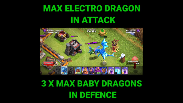 MAX ELECTRO DRAGON VS 3 X MAX BABY DRAGONS| CLASH OF CLANS| COC