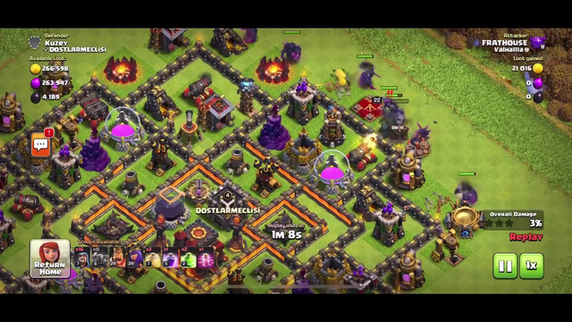 Watch as I raid 4 bases on Clash of Clans to collect loot.