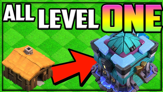 GEM to MAX! Clash of Clans ALL Level 1 Town Hall 13?