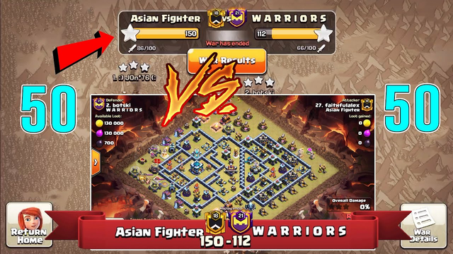 WOW!! Amazing War 2021! 50 Vs 50 Clan War Attack Full 3 Stars TH13 ( Clash of Clans )