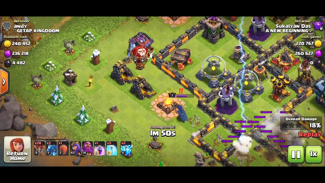 Clash oF Clans Strange Strategy (SS) #1. just LOOT a base with only Defense targeting troop(balloon)