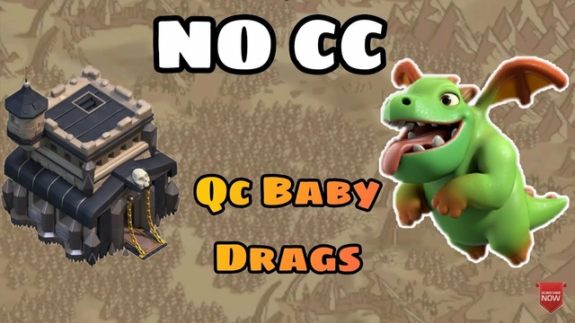 Qc Baby Dragon Best Guide On Th9(No Cc)||Clash Of Clans