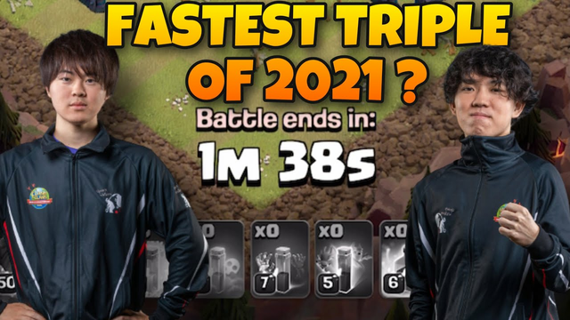 FASTEST TRIPLE OF 2021 by GAKU | Queen Walkers| ClashChampsCups | #clashofclans #coc #mobilegaming