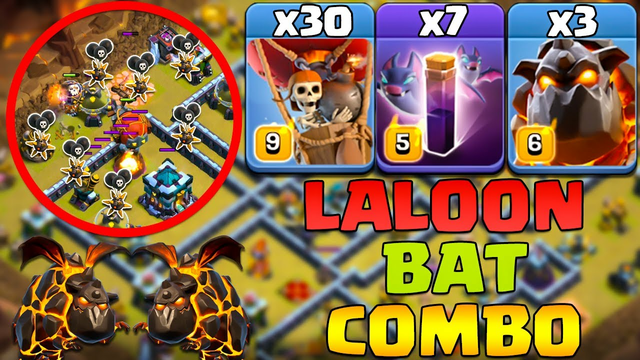 Th13 LavaLoon Attack Strategy With Bat Spell  Best Easy Th13 Air Attack Strategy 2021-Clash Of Clans