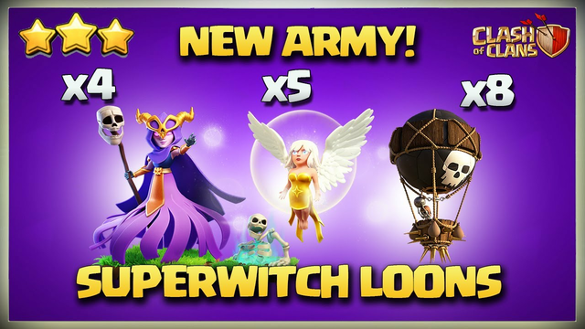 NEW TH12 ATTACK - Th12 Super Witch LOONS Attack Strategy | OP Th12 Super Witch in Clash Of Clans Coc