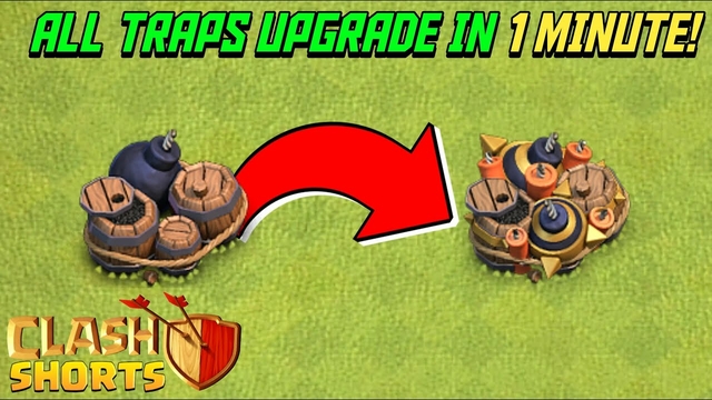 All Traps Upgrade in 1 min Clash of Clans | Coc traps upgrading | Clash #shorts ep#02 |