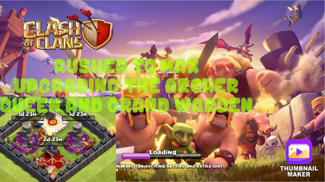 Clash Of Clans Rushed To Max Upgrading The Archer Queen, Grand Warden And 2 Wizard Towers